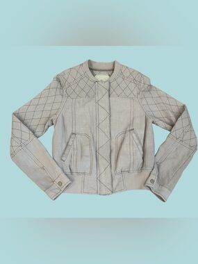 NEW Anthropologie Hei Hei Bomber Jacket XS Full Zip NWT Beige Sand